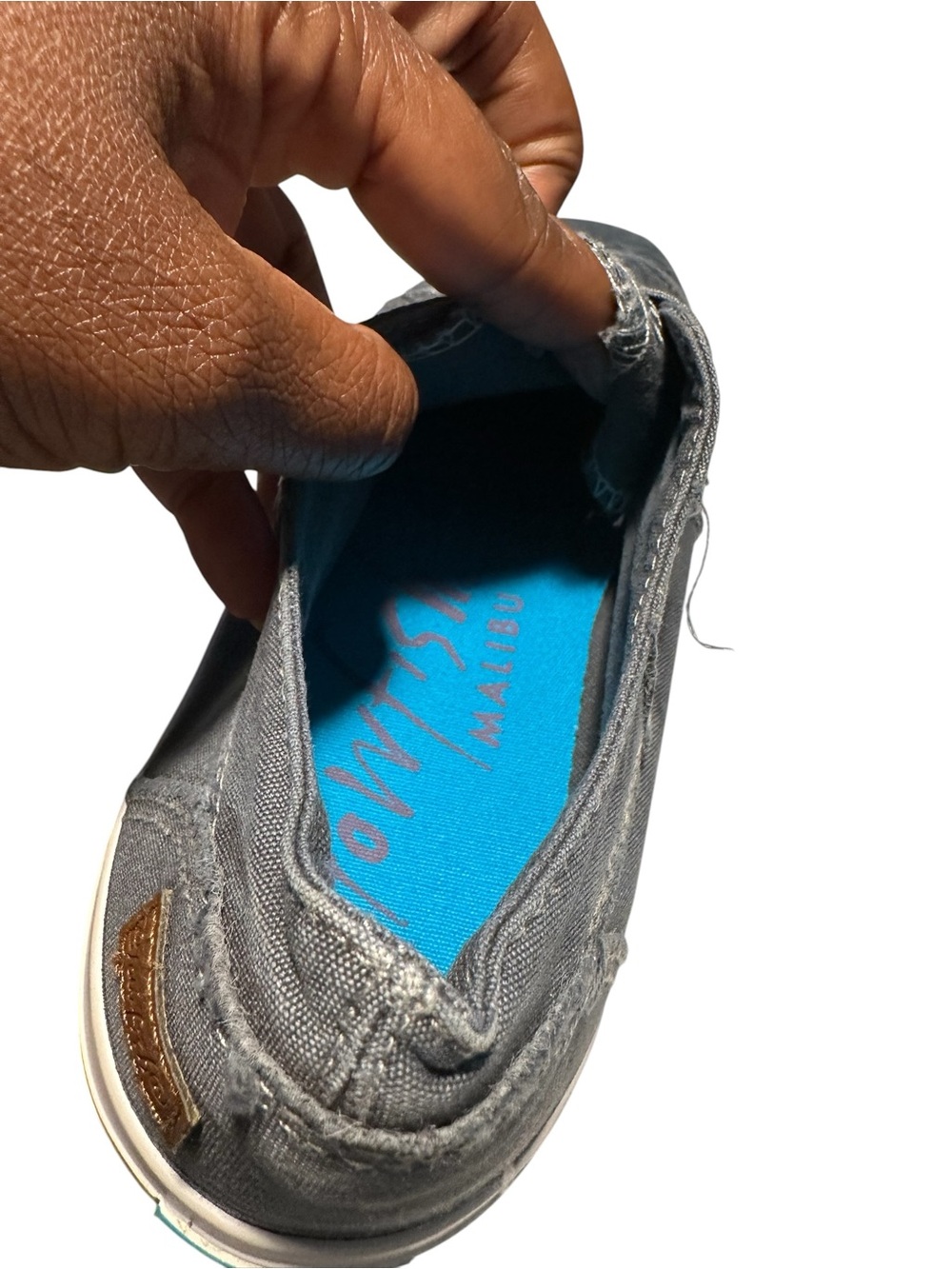 Blowfish Malibu Gray Canvas Slip-On Sneakers Women’s Size 11 Casual Comfort - Picture 5 of 9